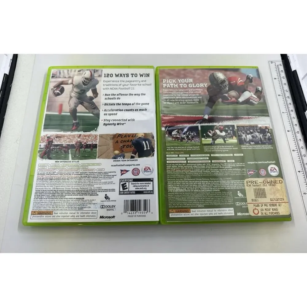 NCAA Football 11 12 Xbox 360 Game Lot EA Sports Football College Retro Vintage